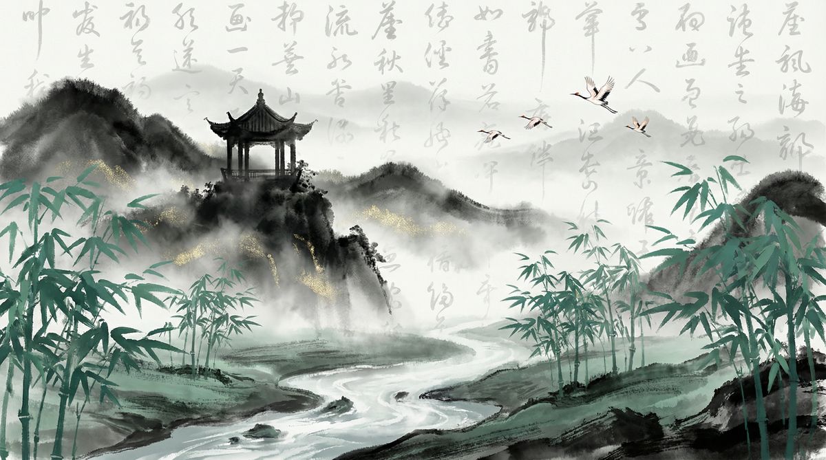 蘑菇视频水墨山水美学影像视频